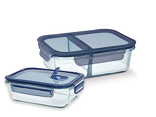 Barazzoni Spa, Set 2 Pezzi Contenitori, Ml 930, 640, Vetro Borosilicato