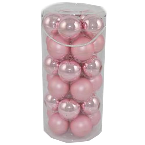 30 Palline A Sfera In Vetro Soffiato In Rosa Cm6 Decorazione Per Albero Di Natale Palla Particolare Da Collezione