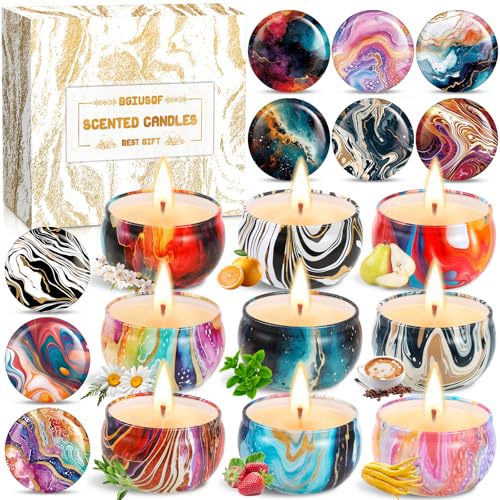 Bgiusqf 9 Pezzi Candele Profumate Set, Candele Profumate, Candele Profumate Bomboniere, Regalo Di Candele Profumate, Per Feste Di Matrimonio Compleann