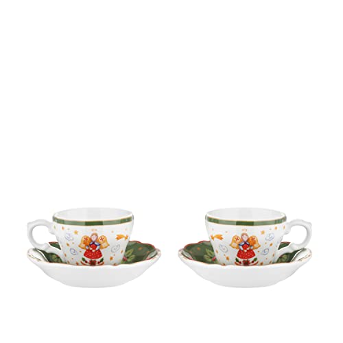 Kasanova Set Tazzine Caffè Con Piattino In Porcellana (Angioletto)