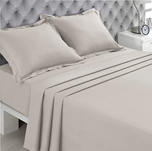 Vision - Lenzuolo Piatto Beige - 270 X 300 Cm - 100% Cotone