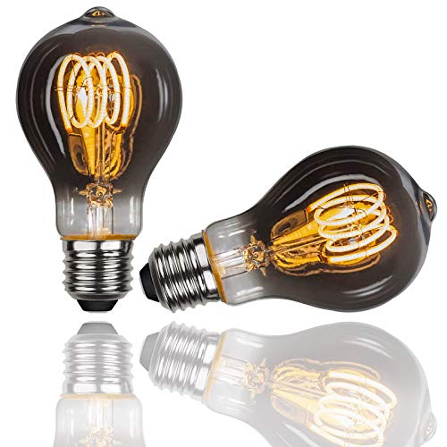 Esip Lampadina Led,2 Pezzi Lampadina Vintage Edison E27 A60 4W Edison Lampadina,Luce Filamento Lampadina Luce Retrò Lampadine Lampadine Decorativo Per