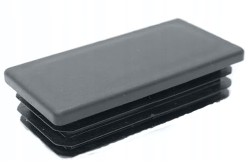 Inserto A Lamelle Rettangolare - 20X100 Mm - Antracite - Polietilene (Pe) - Rohrstopfen Zur Rohrabdeckung Von Stahlrohr, Edelstahlrohr, Alurohr Alupro