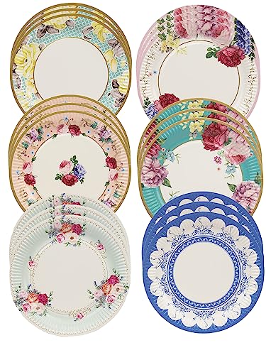 Talking Tables Confezione Da 24 Piatti Di Carta Vintage Con Motivo Floreale Del Tè Pomeridiano, Truly Scrumptious, Per Feste Di Compleanno, Baby Showe