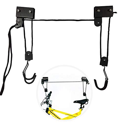 Exleco Sollevatore Da Soffitto Per Bicicletta 57 Kg Porta Bicicletta Da Soffitto Con Gancio E Fermacorta Universale Per Bicicletta E Yacht