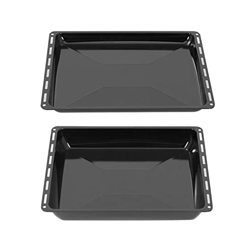 Icqn Set Di Teglie, 465 X 370 X 30 E 60 Mm, Adatto Per Bosch Neff Constructa, 2 Padelle Smaltate Per Forno, Antigraffio E Senza Rose, 46,5 X 37 X 3 E