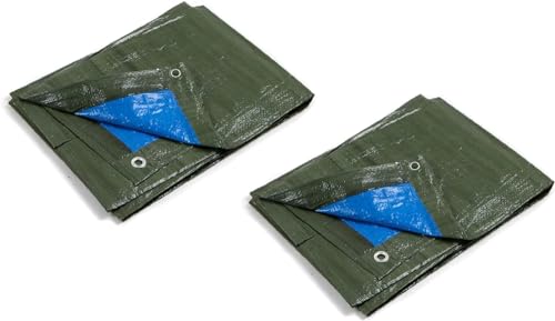 Kippen 6082Y - Confezione Da 2 Pezzi Di Telone Occhiellato Bicolore Misura 3X3 Mt. Grammatura 90 G/M²