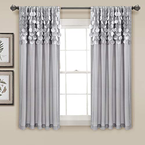Lush Decor Circle Dream - Set Di Tende Per Finestra, Per Soggiorno, Sala Da Pranzo, Camera Da Letto (Coppia), 137,2 X 160 Cm, Grigio Chiaro