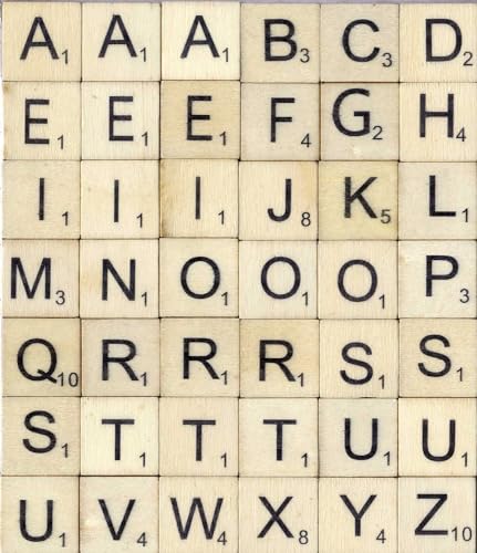 Artemio – Set Di 42 Alfabeto Scrabble, Legno, Beige, 12,5 X 1 X 18,5 Cm