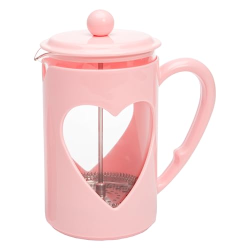 Fackelmann Paris Hilton French Press A Forma Di Cuore, 1 L, Pressa Da Caffè In Vetro E Plastica Con Filtro In Acciaio Inox, Manico Cool-Touch, Resiste