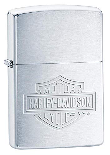 Zippo H-D-Bar & Shield Inciso, Lighter Unisex-Adulto, Silver, One Size