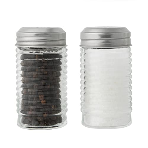 Salter 751 Clxrup - Scuotitore Pepe E Sale, Vetro Beehive, Set Doppio Con Tappi A Vite In Acciaio Inox, Design Compatto E Facilità D'Uso, Manuale Sali