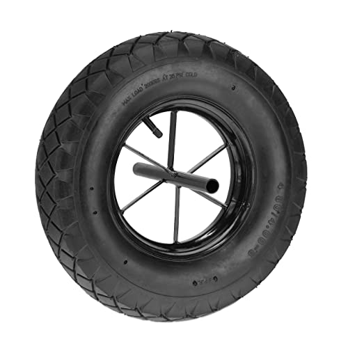 Relaxdays Ruota Per Carriola, 4.80 4.00-8, Ad Aria, Pneumatico Di Scorta Con Asse Per Carretti, Fino A 120 Kg, Nero