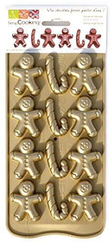 Scrapcooking 6724 Piccolo Uomo Di Spezie Stampo Morbido Cioccolato Silicone/Platinum Oro 25 X 11 X 1,5 Cm