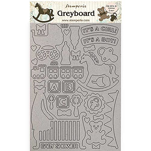 Stamperia International Greyboard-Sleeping Beauty Baby, Vario, A4