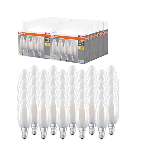 Osram Led Base B40, Confezione Vantaggiosa Con 40 Lampadine, Sostituisce Le Tradizionali Lampadine Da 40W, 4W, Bianco Caldo (2700K), Vetro Opaco, Non