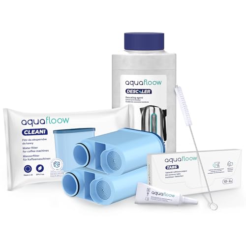 Aquafloow Set Di Manutenzione Compatibile Con Saeco/Philips Macchina Da Caffè Automatica | 2X Filtro Acqua Di Ricambio Aquaclean, Pastiglie Di Pulizia