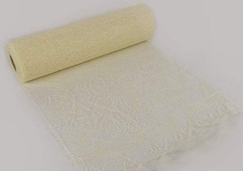 Unbekannt 25 M X 30 Cm Sizoweb® In Tessuto Non Tessuto Originale Tavolo Band Runner Crema Champagne Per Matrimonio, Comunione, Battesimo, Natale.