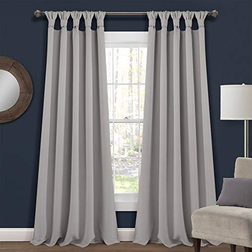 Lush Decor, Coppia Di Tende Oscuranti Per Finestre, Isolate, Con Passanti E Nodi, 241,3 X 132,1 Cm, 241,3 X 132,1 Cm, Colore: Grigio Chiaro