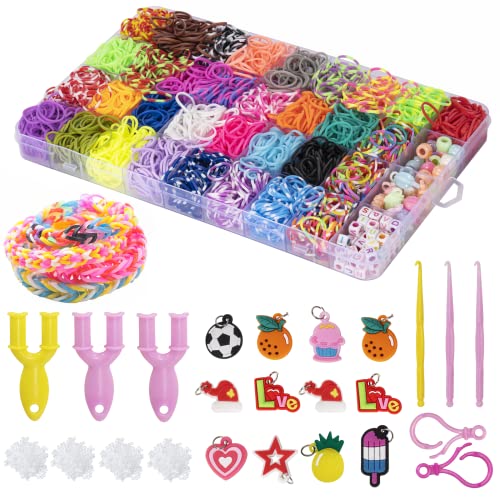 Noa Home Deco Kit Elastici Per Braccialetti, 2500+Pcs Kit Fai Da Te Colorato, Telaio Con Ciondoli, Gancetti, Perline Per Bambini Braccialetto Dell'Ami