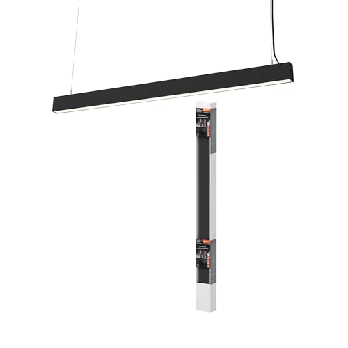 Ledvance Office Line Cuboid, Square Suspended Office Ceiling Light, 42 W, 4,400 Lm, 4.000 K, 840 Cool White, 3-Step Dimmable, Black Aluminium, Ip20