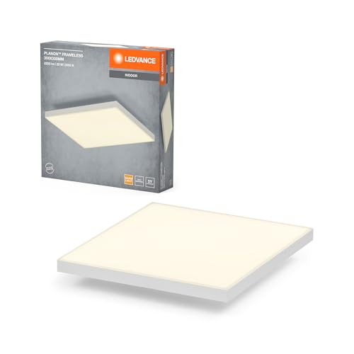 Ledvance Planon Plafoniera Bianca Senza Cornice Con Tecnologia Led Avanzata, 19 W, Quadrata (300 X 300 Mm), 3000 K, Alloggiamento In Alluminio, Diffus