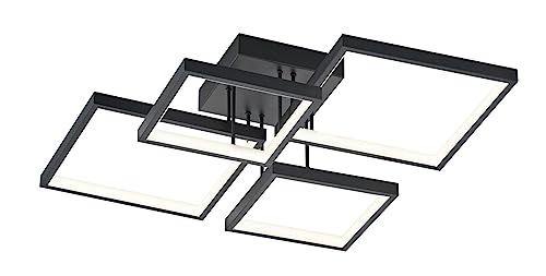 Trio, Plafoniera, Sorrento Incl. 1 X Led,Smd,24,0 Watt,3000K,2800 Lm. Finitura: Metallo, Nero Opaco L:52,5Cm, L:52,0Cm, A:16,0Cm Dimmerabile Tramite I