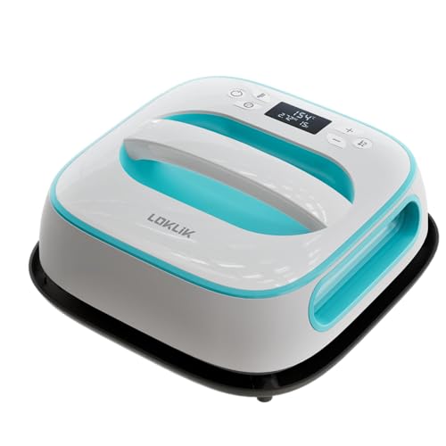 Loklik - Pressa Termica Manuale Mini 6,6 X 11 Cm Blu - 3 Modalità Di Calore - Compatto E Portatile - Ideale Per I Dettagli - Spegnimento Automatico -