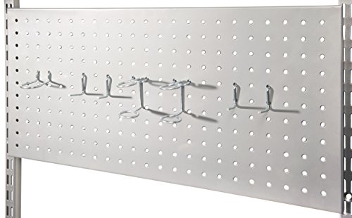 Phoenix 124252Si - Pannello Forato Con 7 Ganci Per Attrezzi, 1,5 X 60 X 30 Cm, Colore: Argento