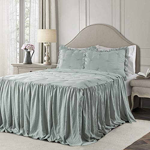 Lush Decor Ravello Pintuck, Poliestere, Blu, King