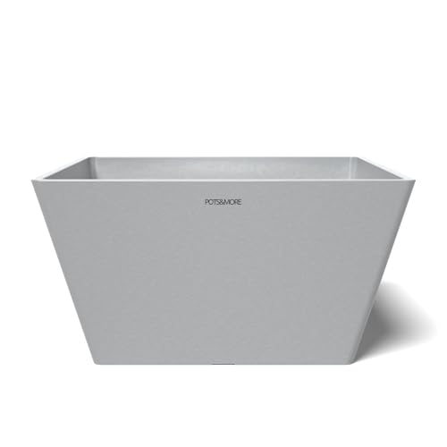 Pots&More Prismo Vp323102 - Vaso Da 31 Cm, Forma Quadrata, Colore Grigio Chiaro, Altezza 16,3 Cm, Vaso In Plastica Per Piante Da Appartamento, Vp32310