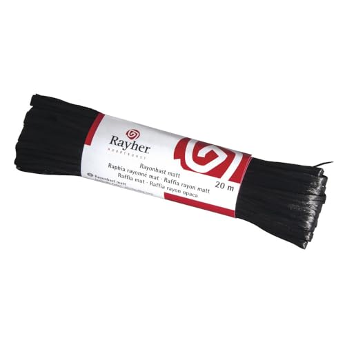 Rayher Rafia Di Rayon, Opaca, Nero, Matassa 20 M, 5214901