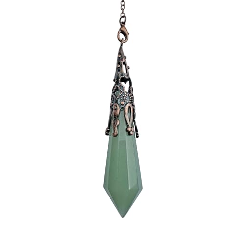 Pietra Preziosa, Pendolo Di Cristallo, Pendolo Di Cristallo Esagonale Vintage Per Rabdomanzia Pendule Chakra Reiki Divination Wicca Méditation (Avvent