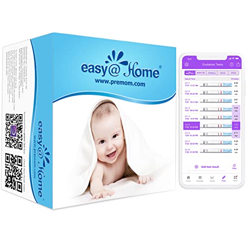Easy@Home 40 Test Ovulazione 25Miu/Ml, Altamente Preciso, Monitoraggio Attendibile Del Ciclo E Del Periodo Fertile, Alimentata Da Gratuita Italiana Ap