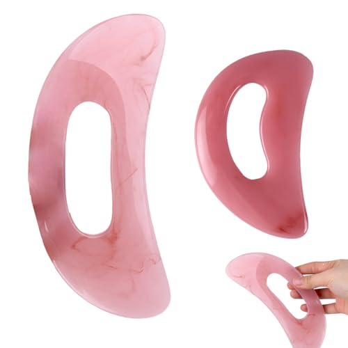 2 Pezzi Corpo Gua Sha Massaggio Strumento - Rosa Gua Sha Massaggio Strumento, Anti-Cellulite, Multifunzionale, Design Ergonomico - Ideale Per Gambe, S