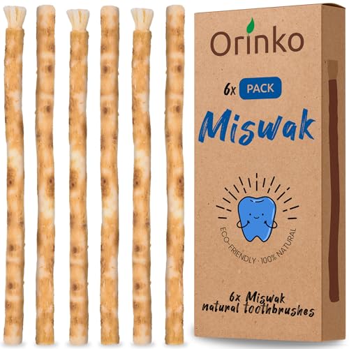 Siwak Naturale - Miswak Radice Di Arak Per Denti E Igiene Orale - Spazzolino Ecologico In Radice Di Miswak - Set Di 6 Stick Naturali Per La Pulizia De