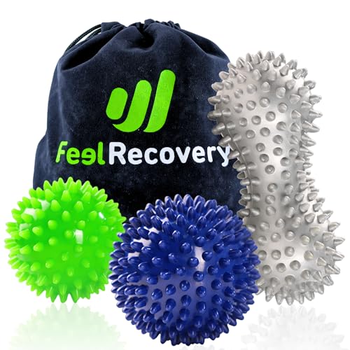 Set 3 Palline A Riccio Massaggio Fascite Plantare, Riflessologia E Miofasciale - Pallina Massaggiatore Muscolare Per Riabilitazione, Antistress, Mal D