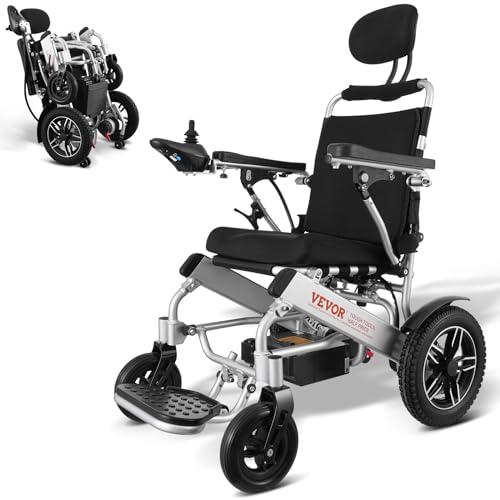Vevor Sedia A Rotelle Elettrica, Capacità Carico 136,08 Kg, Sedia A Rotelle Motorizzata Pieghevole Leggera Larghezza 449,58 Mm, Sedia Per Tutti I Terr