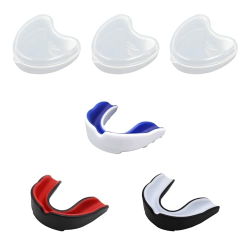 Syeycw 3 Pezzi Paradenti Per Bambini Junior, Scudo Paradenti Gengivale Sportivo Modellabile Con Trasparente Portatile Custodia, Per Boxe, Mma, Rugby,