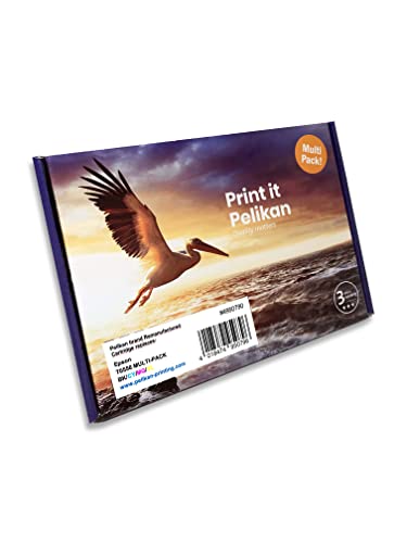 Pelikan Confezione Da 4 Cartucce Di Inchiostro Di Ricambio Per Epson T0556 Nero/Ciano/Magenta/Giallo Sottile