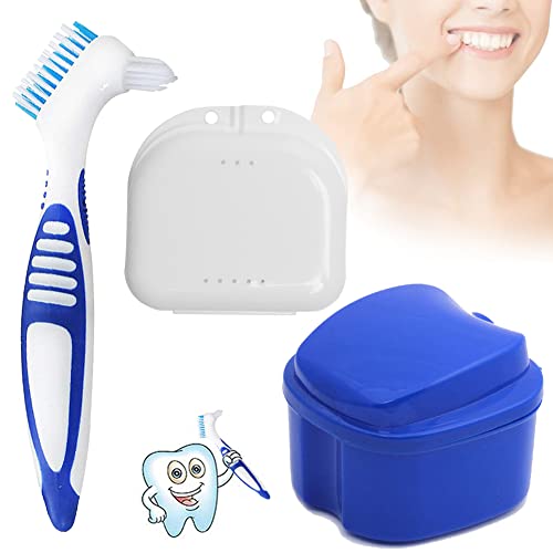 Dentiera Storage Box,Scatola Portaoggetti Per Protesi,Custodie Da Bagno Per Protesi,Scatola Per Protesi Con Filtro Per Protesi E Spazzolino Per Protes