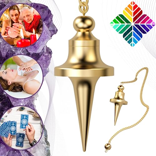 Pendolo Esoterico Divinatorio Trouvier In Ottone Dorato - Pendolino Radioestesia E Divinazione Con Camera Per Testimone (5 Cm – 27 Gr) – Soddisfatti O
