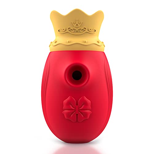 Intense Mr. King Vibratore Succhia Clitoride Donna, Con Lingua, Stimolatore Capezzoli, Impermeabile Rosso