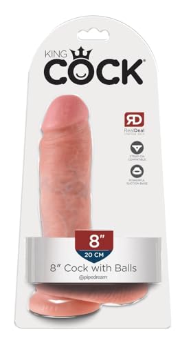 King Cock 8" Cock With Balls Light 8 Pollici