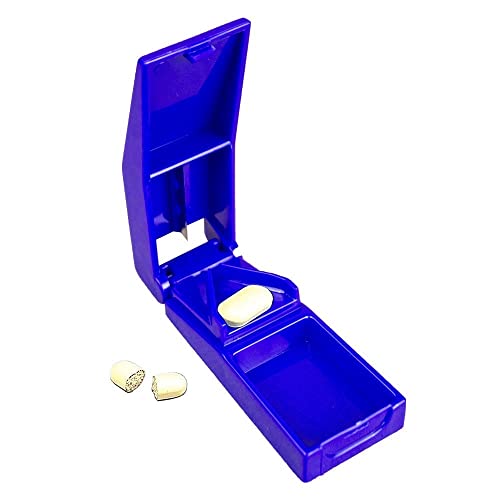 Mobiclinic, Taglia Pastiglie, Marchio Europeo, Medicinali, Trita Pastiglie, Con Contenitore, Colore Blu