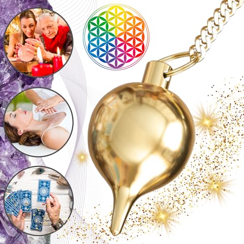 Pendolo Esoterico Di Radiestesia Goccia D’Acqua In Ottone Dorato (27Gr) – Pendolino Divinatorio Radioestesia Universale Per Divinazione