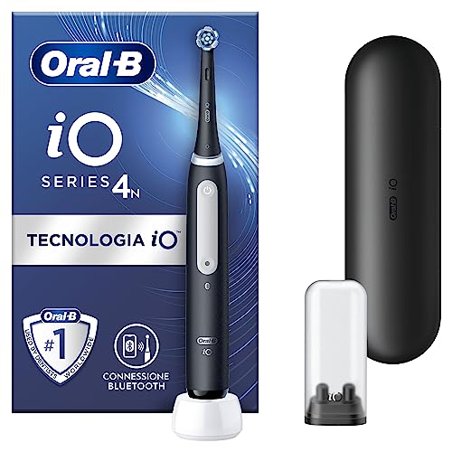 Oral-B Spazzolino Elettrico Ricaricabile Io 4N, Sensore Di Pressione, Connessione Bluetooth, 4 Modalità Di Spazzolamento, 1 Testina, 1 Spazzolino, 1 C