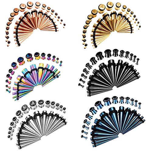 Cooear 36Pc Full Size Ear Taper Kit Ear Plug Set 14G-00G Stretching