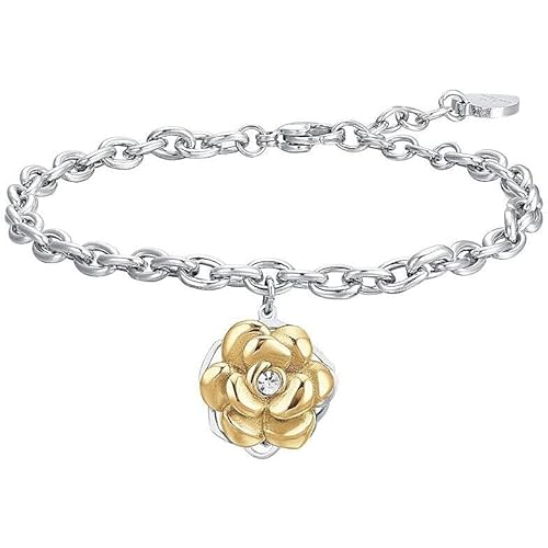 Luca Barra Bracciale Da Donna Acciaio Con Rosa Girevole In Colorazione Oro. La Referenza È Bk2743
