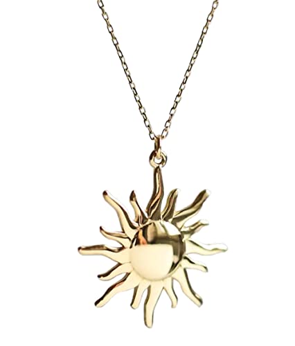 Kritz Collana Donna Sole Placcato Oro 18K - Ciondolo Raggio Di Sole Con Catena Regolabile - Gioielli Moda Regalo Per Donne Ragazze (Sole)